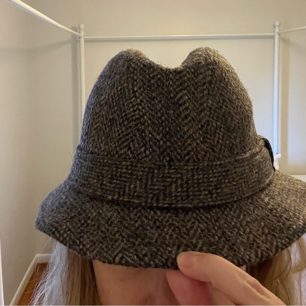 Pendleton Gray Tweed Hat wool vintage fedora bucket hat size medium - Picture 14 of 16